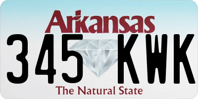 AR license plate 345KWK