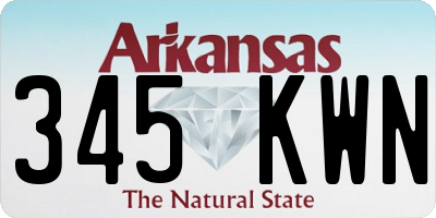 AR license plate 345KWN