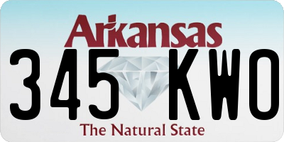 AR license plate 345KWO