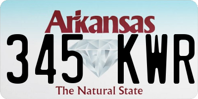 AR license plate 345KWR