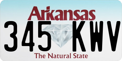 AR license plate 345KWV