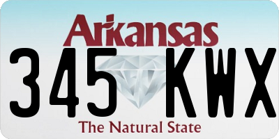 AR license plate 345KWX