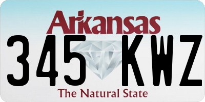 AR license plate 345KWZ