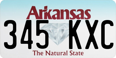 AR license plate 345KXC