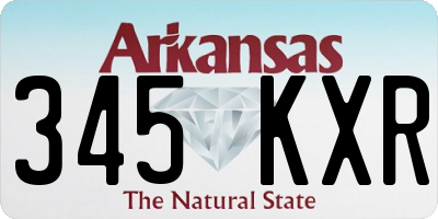 AR license plate 345KXR