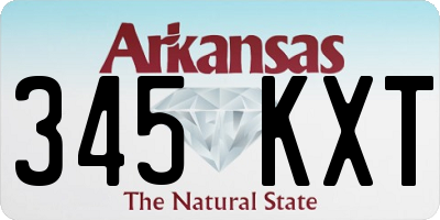 AR license plate 345KXT