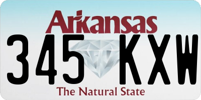 AR license plate 345KXW