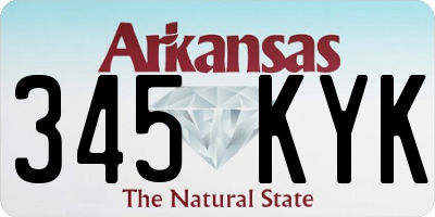 AR license plate 345KYK