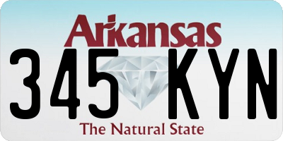 AR license plate 345KYN