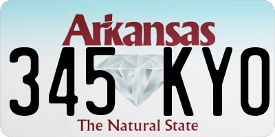 AR license plate 345KYO