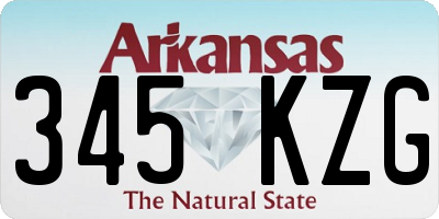 AR license plate 345KZG