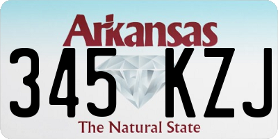 AR license plate 345KZJ