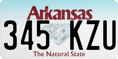 AR license plate 345KZU