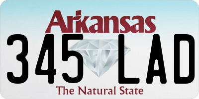 AR license plate 345LAD