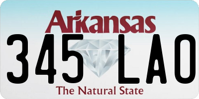 AR license plate 345LAO