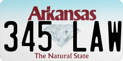 AR license plate 345LAW