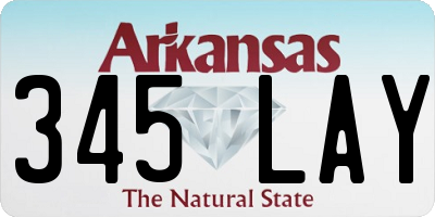 AR license plate 345LAY
