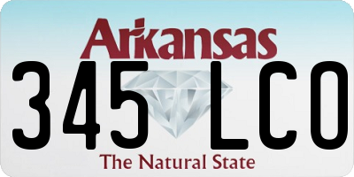AR license plate 345LCO