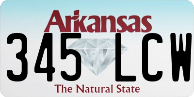 AR license plate 345LCW