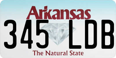 AR license plate 345LDB