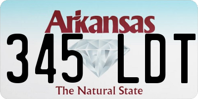 AR license plate 345LDT