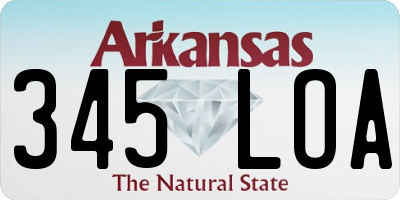 AR license plate 345LOA