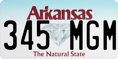 AR license plate 345MGM