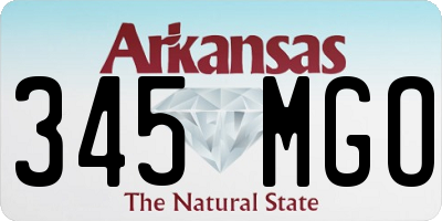 AR license plate 345MGO