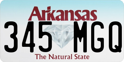 AR license plate 345MGQ