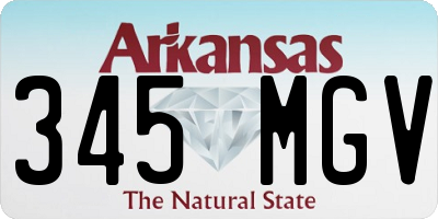 AR license plate 345MGV