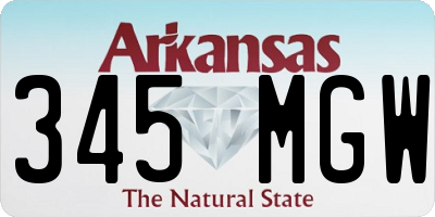AR license plate 345MGW