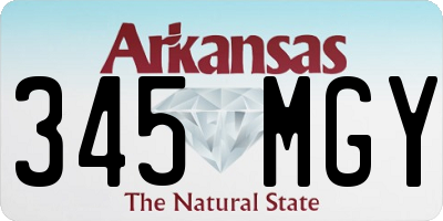 AR license plate 345MGY