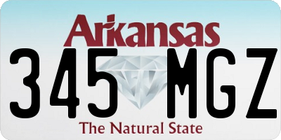 AR license plate 345MGZ