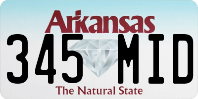AR license plate 345MID