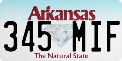 AR license plate 345MIF