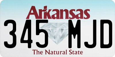 AR license plate 345MJD