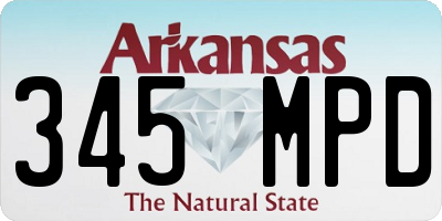 AR license plate 345MPD