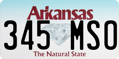 AR license plate 345MSO