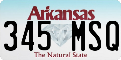 AR license plate 345MSQ