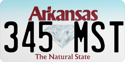 AR license plate 345MST