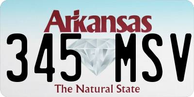 AR license plate 345MSV