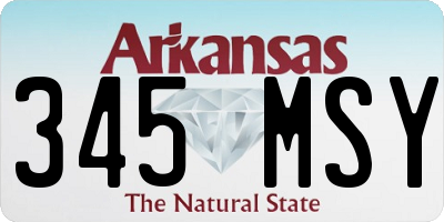 AR license plate 345MSY