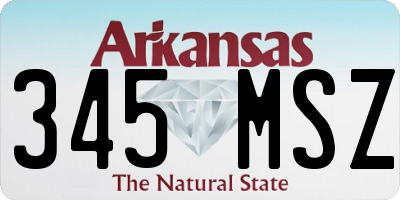 AR license plate 345MSZ