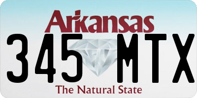 AR license plate 345MTX