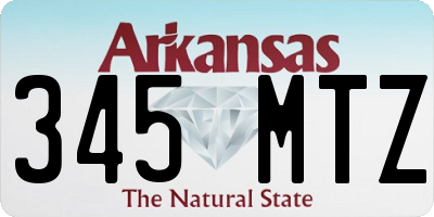 AR license plate 345MTZ