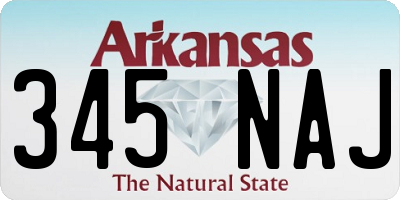 AR license plate 345NAJ