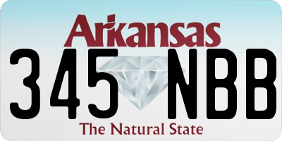 AR license plate 345NBB