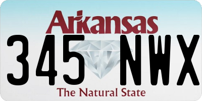 AR license plate 345NWX