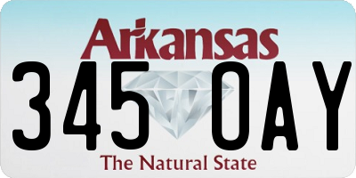 AR license plate 345OAY