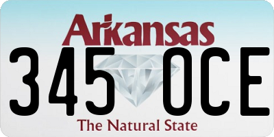 AR license plate 345OCE